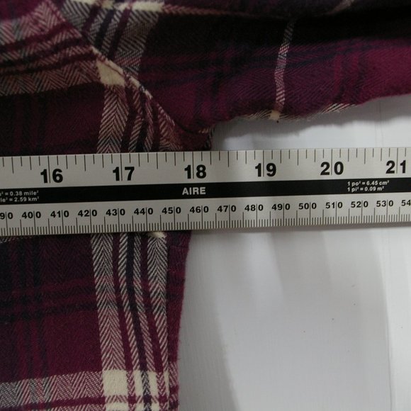 Plaid Button-Up Hoodie - Purple and Gray - Picture 8 of 9